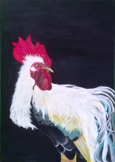 美術部 画像差し替え分 鳥取東 2年 棟尾 心(むねおこころ) 鶏